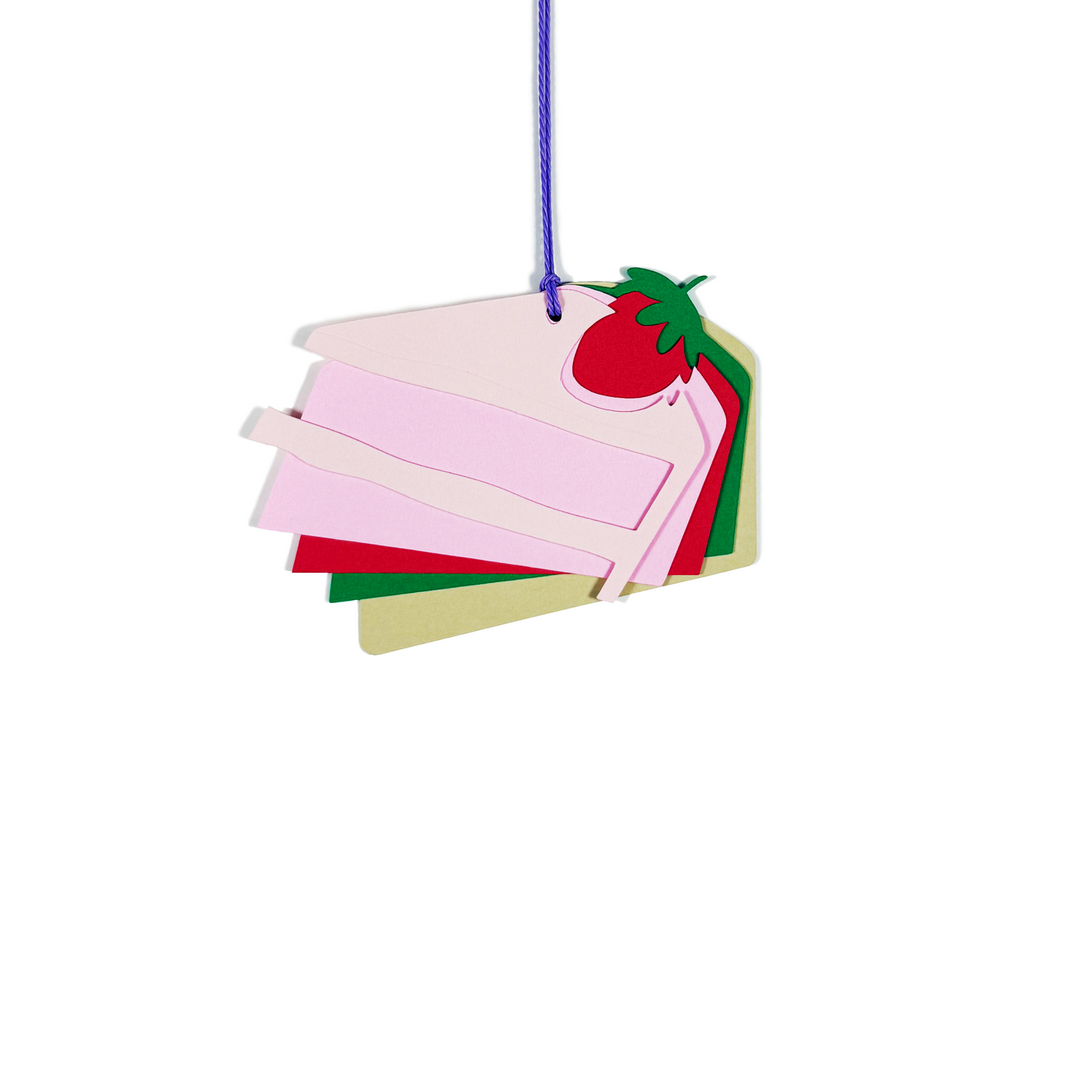 strawberry cake gift tag